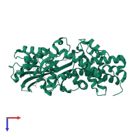 Hexokinase-4 in PDB entry 4isg, assembly 1, top view.