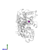 IODIDE ION in PDB entry 4isg, assembly 1, side view.