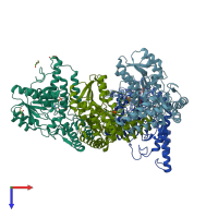 PDB entry 4isy coloured by chain, top view.