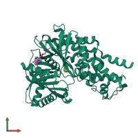 PDB entry 4iwv coloured by chain, front view.