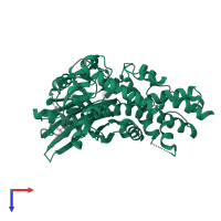 Hexokinase-4 in PDB entry 4iwv, assembly 1, top view.