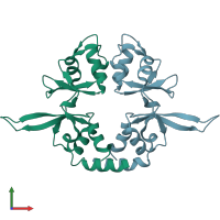 PDB entry 4iy4 coloured by chain, front view.