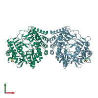 PDB entry 4j06 coloured by chain, front view.