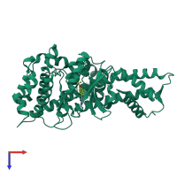 PDB entry 4jbv coloured by chain, top view.