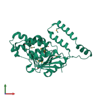 PDB entry 4jcs coloured by chain, front view.