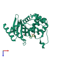 PDB entry 4jf5 coloured by chain, top view.