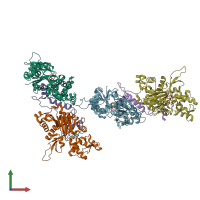 PDB entry 4jhd coloured by chain, front view.