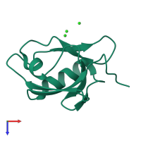 PDB entry 4jl7 coloured by chain, top view.