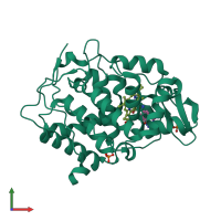 PDB entry 4jpt coloured by chain, front view.