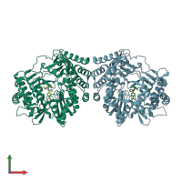 PDB entry 4jy0 coloured by chain, front view.