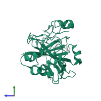 Carbonic anhydrase 2 in PDB entry 4k0t, assembly 1, side view.