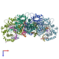 PDB entry 4k4i coloured by chain, top view.