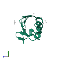 Ubiquitin in PDB entry 4k7w, assembly 1, side view.