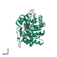 PDB entry 4k8e coloured by chain, side view.