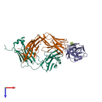 PDB entry 4k9e coloured by chain, top view.