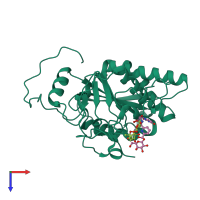 PDB entry 4kc4 coloured by chain, top view.