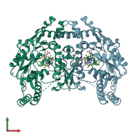 PDB entry 4kcl coloured by chain, front view.