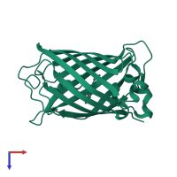 Green fluorescent protein in PDB entry 4kex, assembly 1, top view.