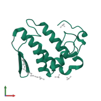 Basic phospholipase A2 homolog myotoxin II in PDB entry 4kf3, assembly 2, front view.