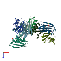PDB entry 4kgr coloured by chain, top view.