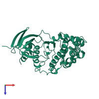 PDB entry 4kkg coloured by chain, top view.