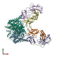 PDB entry 4kkl coloured by chain, front view.