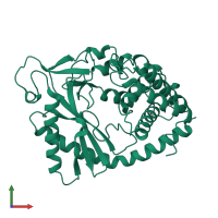 PDB entry 4km5 coloured by chain, front view.