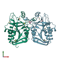 PDB entry 4kn5 coloured by chain, front view.