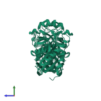 adenosylhomocysteine nucleosidase in PDB entry 4kn5, assembly 1, side view.
