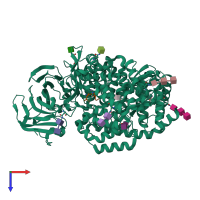 PDB entry 4kx8 coloured by chain, top view.