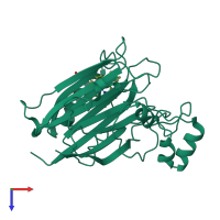 PDB entry 4l1z coloured by chain, top view.