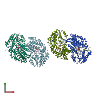 PDB entry 4l2o coloured by chain, front view.