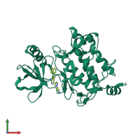 PDB entry 4l3p coloured by chain, front view.