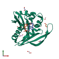 PDB entry 4l89 coloured by chain, front view.