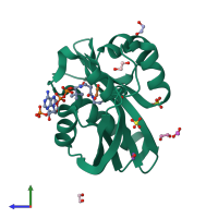 PDB entry 4l89 coloured by chain, side view.