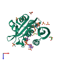 PDB entry 4l8a coloured by chain, top view.