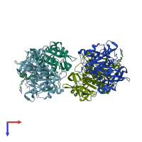 PDB entry 4l8f coloured by chain, top view.