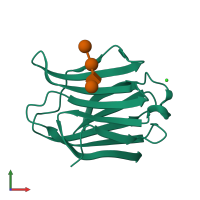 PDB entry 4lbj coloured by chain, front view.