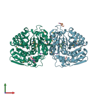 PDB entry 4lca coloured by chain, front view.