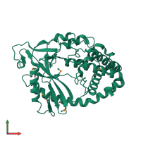 Monomeric assembly 1 of PDB entry 4lew coloured by chemically distinct molecules, front view.