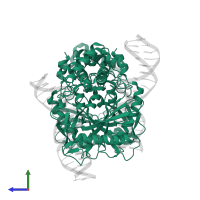 Cyclic GMP-AMP synthase in PDB entry 4ley, assembly 1, side view.