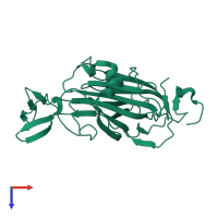 PDB entry 4lhl coloured by chain, top view.