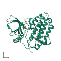 PDB entry 4li5 coloured by chain, front view.