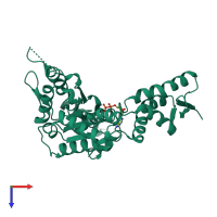 PDB entry 4lj5 coloured by chain, top view.