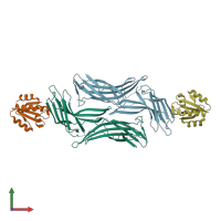 PDB entry 4ll4 coloured by chain, front view.