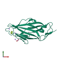 PDB entry 4lov coloured by chain, front view.