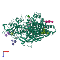 PDB entry 4lqg coloured by chain, top view.