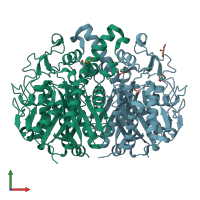 PDB entry 4ls6 coloured by chain, front view.