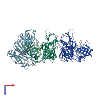 PDB entry 4lxm coloured by chain, top view.