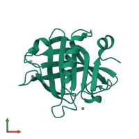 PDB entry 4lzv coloured by chain, front view.